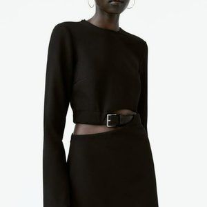 Zara Black Belted Cutout Dress